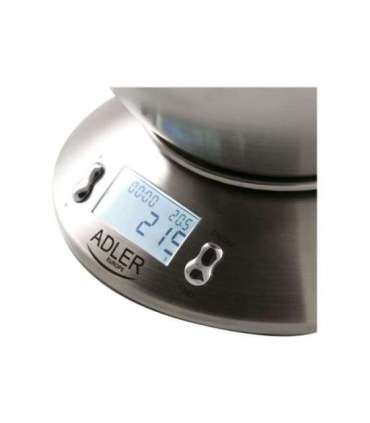 Adler Kitchen scales AD 3134 Maximum weight (capacity) 5 kg Graduation 1 g Stainless steel