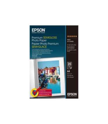 Premium Semigloss Photo Paper, DIN A4, 251g/mÂ², 20 Sheets A4