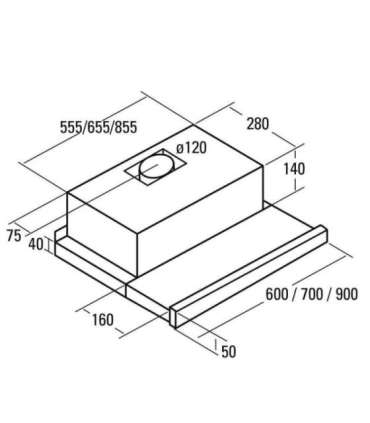 CATA Hood TF 2003 600 GWH Telescopic Energy efficiency class C Width 60 cm 390 m³/h Mechanical control |