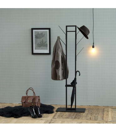 Põrandanagi VINSON 56x28xH165cm, vihmavarju hoidjaga, metall, must