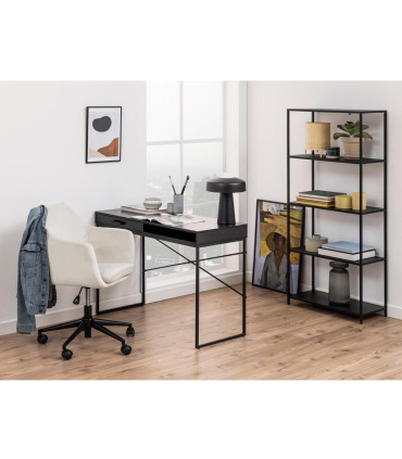 Kirjutuslaud SEAFORD 110x45xH75cm, must, MDF, metall