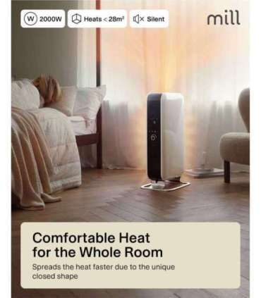 Mill Heater AB-H2000DN Oil Filled Radiator 2000 W Number of power levels 3 Suitable for rooms up to 24-34