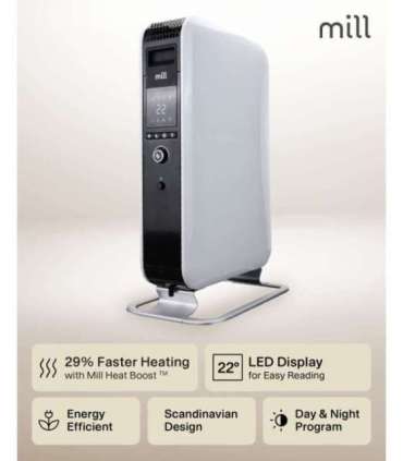 Mill Heater AB-H2000DN Oil Filled Radiator 2000 W Number of power levels 3 Suitable for rooms up to 24-34