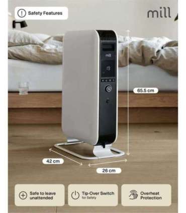 Mill Heater AB-H2000DN Oil Filled Radiator 2000 W Number of power levels 3 Suitable for rooms up to 24-34