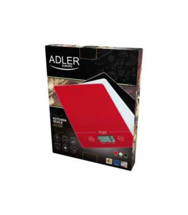 Adler Kitchen scales AD 3138 Maximum weight (capacity) 5 kg Graduation 1 g Red