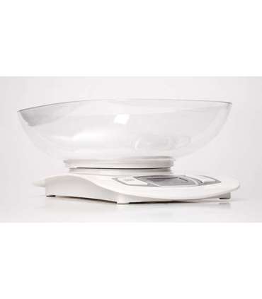Adler AD 3137 Kitchen scales, Capacity 5 kg , Graduation 1g, Big LCD Display, Auto-zero/Auto-off, Large bowl, White |