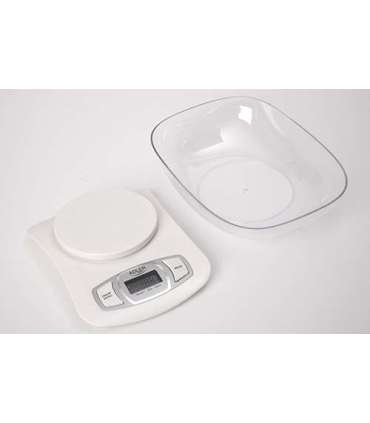 Adler AD 3137 Kitchen scales, Capacity 5 kg , Graduation 1g, Big LCD Display, Auto-zero/Auto-off, Large bowl, White |