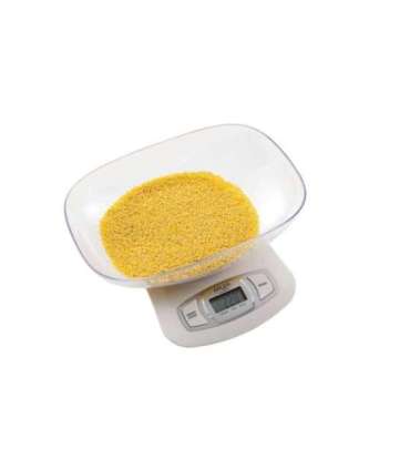 Adler AD 3137 Kitchen scales, Capacity 5 kg , Graduation 1g, Big LCD Display, Auto-zero/Auto-off, Large bowl, White |