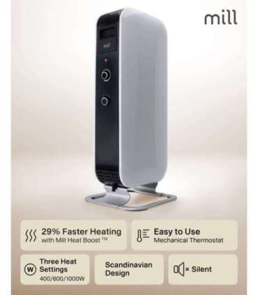 Mill Heater AB-H1000MEC Oil Filled Radiator 1000 W Number of power levels 3 Suitable for rooms up to 12-16