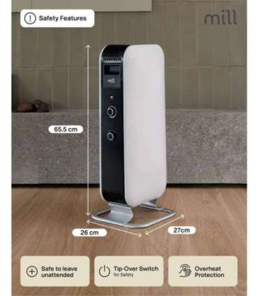 Mill Heater AB-H1000MEC Oil Filled Radiator 1000 W Number of power levels 3 Suitable for rooms up to 12-16