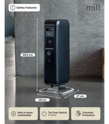 Mill Heater AB-H1000DN Oil Filled Radiator 1000 W Number of power levels 3 Suitable for rooms up to 12-16