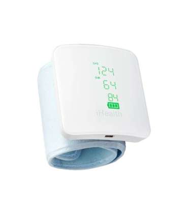 iHealth Wrist Blood Pressure Monitor BP7S White Blood pressure readings are stored on the secure, free, HIPAA