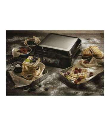 Adler Waffle maker AD 3036 1500 W Number of pastry 4 Belgium Black