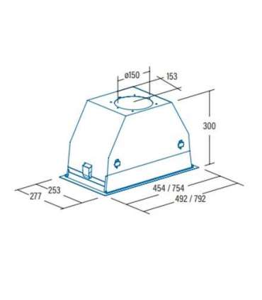 CATA Hood GC DUAL A 45 XGBK Canopy Energy efficiency class A Width 45 cm 820 m³/h Touch control LED |