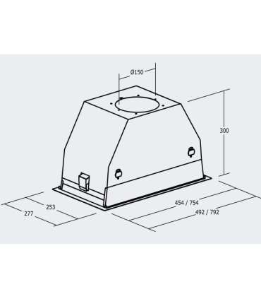 CATA Hood GC DUAL A 75 XGBK Canopy Energy efficiency class A Width 79.2 cm 820 m³/h Touch control LED |