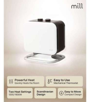 Mill Heater CUS1800MECWA Fan heater 1800 W Number of power levels 2 Suitable for rooms up to 10-30 m² |