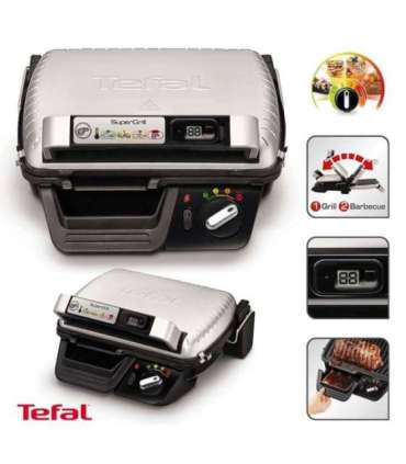 TEFAL SuperGrill Timer Multipurpose grill GC451B12 Contact 2000 W Stainless steel