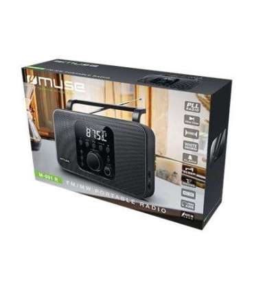 Muse Radio M-091R Alarm function AUX in Black