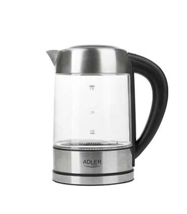 Adler Kettle AD 1247 NEW With electronic control 1850 - 2200 W 1.7 L Stainless steel, glass 360°