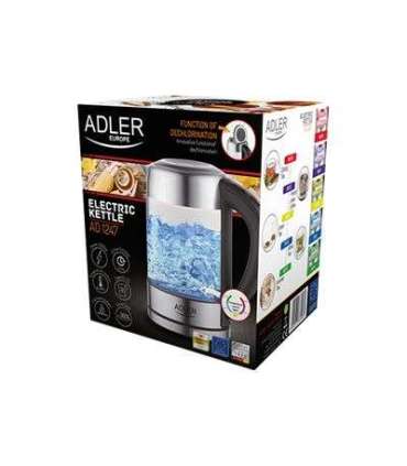 Adler Kettle AD 1247 NEW With electronic control 1850 - 2200 W 1.7 L Stainless steel, glass 360°