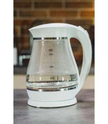 Adler Kettle AD 1274 Electric 2200 W 1.7 L Polypropylene/Glass 360° rotational base White