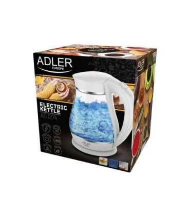 Adler Kettle AD 1274 Electric 2200 W 1.7 L Polypropylene/Glass 360° rotational base White