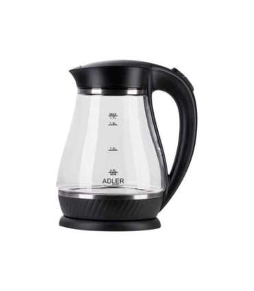 Adler Kettle AD 1274 Standard 2200 W 1.7 L Plastic/Glass 360° rotational base Black/ transparent