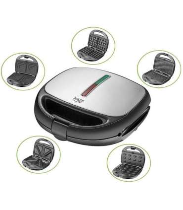 Adler Sandwich maker AD 3040 1200 W Number of plates 5 Number of pastry 2 Ceramic coating Black