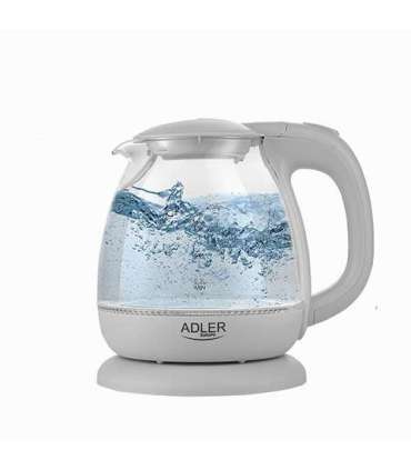 Adler Kettle AD 1283G Standard 1100 W 1 L Plastic/Glass 360° rotational base Grey
