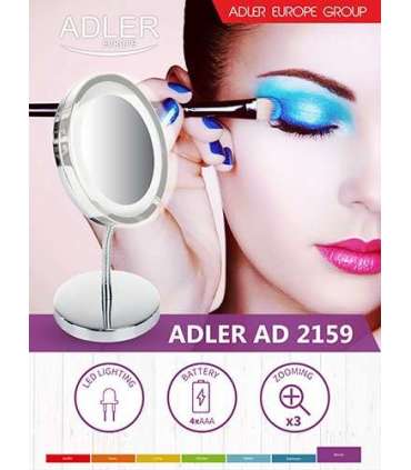 Adler Mirror AD 2159 15 cm LED mirror Chrome