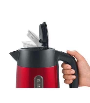 Bosch Kettle DesignLine TWK4P434 Electric 2400 W 1.7 L Stainless steel 360° rotational base Red/Black