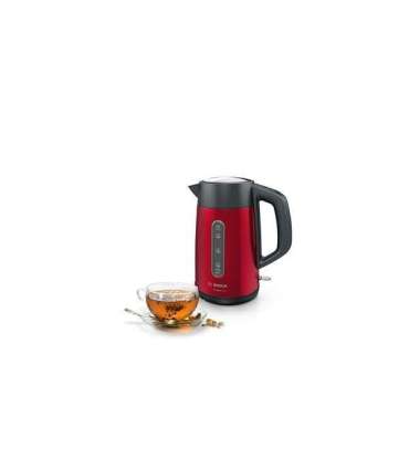 Bosch Kettle DesignLine TWK4P434 Electric 2400 W 1.7 L Stainless steel 360° rotational base Red/Black