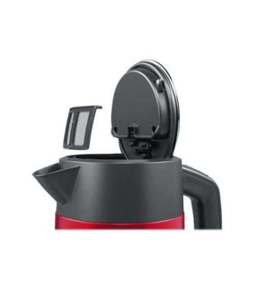 Bosch Kettle DesignLine TWK4P434 Electric 2400 W 1.7 L Stainless steel 360° rotational base Red/Black