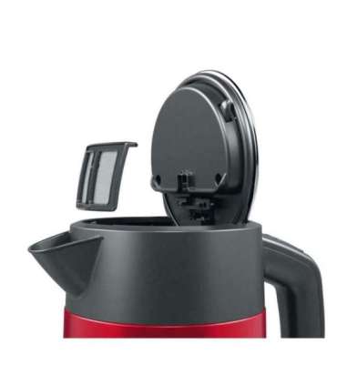 Bosch Kettle DesignLine TWK4P434 Electric 2400 W 1.7 L Stainless steel 360° rotational base Red/Black