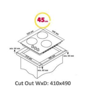 Simfer Hob H4.305.HGSSP Gas on glass Number of burners/cooking zones 3 Rotary knobs Black