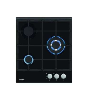 Simfer Hob H4.305.HGSSP Gas on glass Number of burners/cooking zones 3 Rotary knobs Black