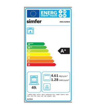 Simfer Cooker 4401SGRBB Hob type Gas Oven type Gas White Width 50 cm Depth 55 cm 49 L