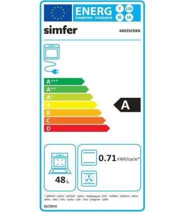 Simfer Cooker 4403SERBB Hob type Gas Oven type Electric White Width 50 cm Electronic ignition Depth 55