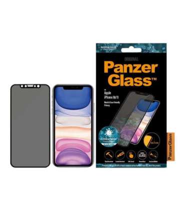 PanzerGlass P2665 Screen protector Apple iPhone Xr/11 Tempered glass Black Confidentiality filter Full