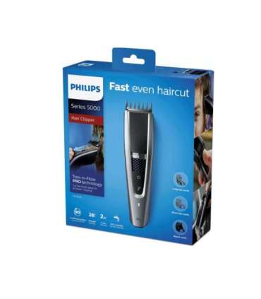 Philips Hair clipper series 5000 HC5630/15 Cordless or corded Number of length steps 28 Step precise 1 mm |