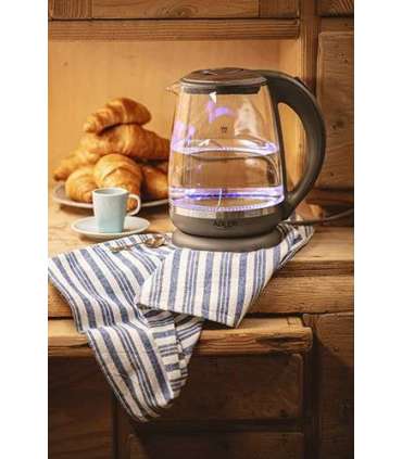 Adler Kettle AD 1286 Standard 2200 W 2 L Plastic/Glass 360° rotational base Grey/ transparent