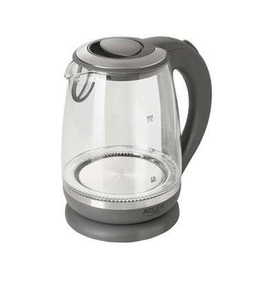 Adler Kettle AD 1286 Standard 2200 W 2 L Plastic/Glass 360° rotational base Grey/ transparent