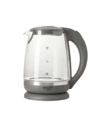Adler Kettle AD 1286 Standard 2200 W 2 L Plastic/Glass 360° rotational base Grey/ transparent