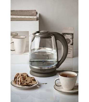 Adler Kettle AD 1286 Standard 2200 W 2 L Plastic/Glass 360° rotational base Grey/ transparent