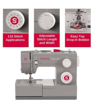 Singer Sewing Machine 4432 Heavy Duty Number of stitches 110 Number of buttonholes 1 Grey