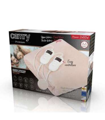 Camry Electric blanket CR 7424 Number of heating levels 8 Number of persons 2 Washable Coral fleece 2 x 60