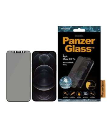 PanzerGlass Apple For iPhone 12/12 Pro Glass Black Case Friendly Privacy glass