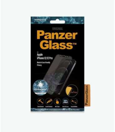 PanzerGlass Apple For iPhone 12/12 Pro Glass Black Case Friendly Privacy glass