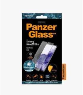 PanzerGlass Samsung Galaxy S21 Ultra Series Antibacterial glass Black Case Friendly, Compatible with the