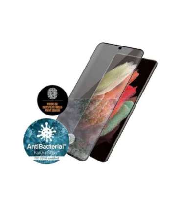 PanzerGlass Samsung Galaxy S21 Ultra Series Antibacterial glass Black Case Friendly, Compatible with the